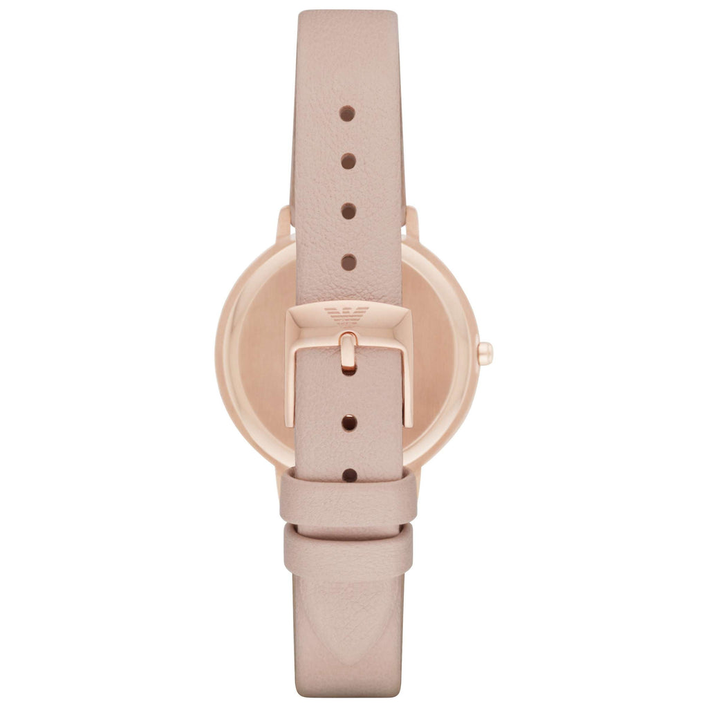 Emporio Armani Kappa Rose Gold & White Dial Beige Nude Leather Strap Watch For Women - AR2510 Buy Now By Emporio Armani