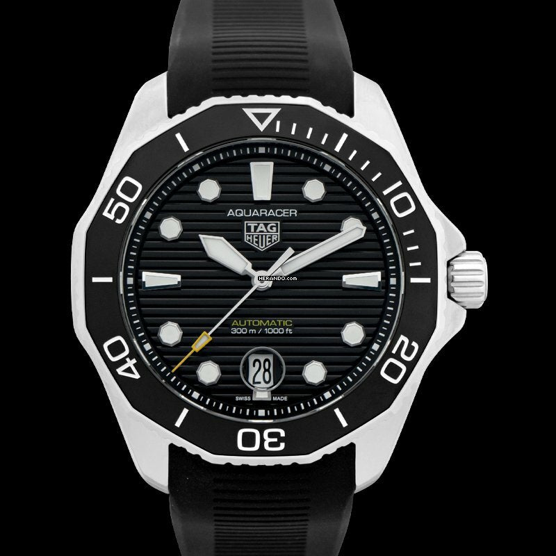Tag Heuer Aquaracer Professional 300 Automatic Black Dial Black Rubber Strap Watch for Men - WBP201A.FT6197 Buy Now By Tag Heuer