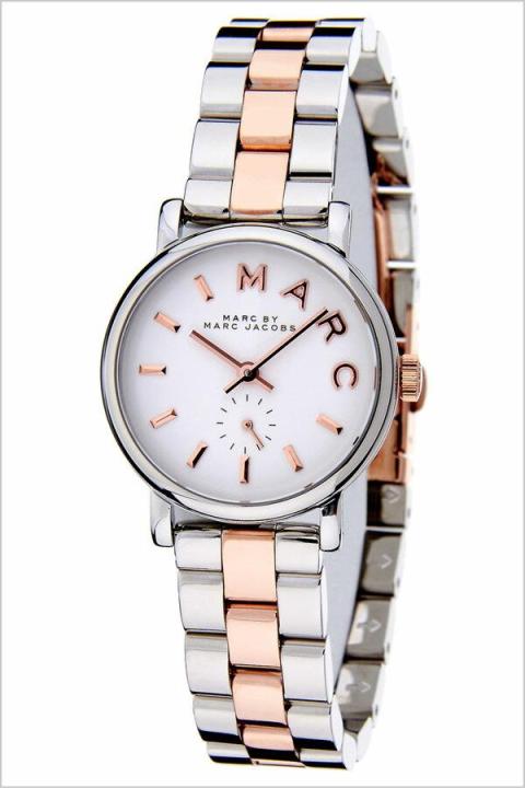 Marc Jacobs Baker White Dial Two Tone Steel Strap Watch for Women - MBM3331 Buy Now By Marc Jacobs