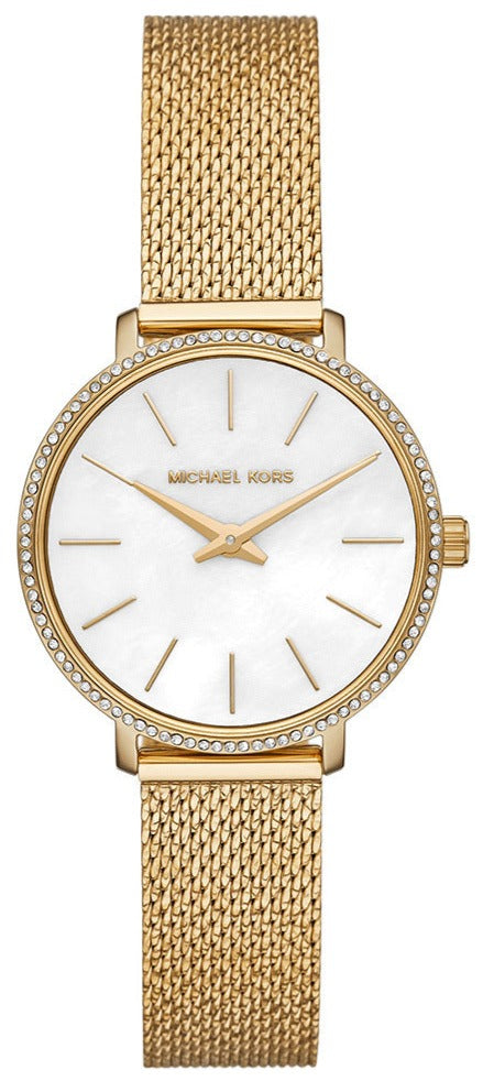 Michael Kors Pyper Quartz Mother of Pearl White Dial Gold Mesh Bracelet Watch For Women - MK4619 Buy Now By Michael Kors