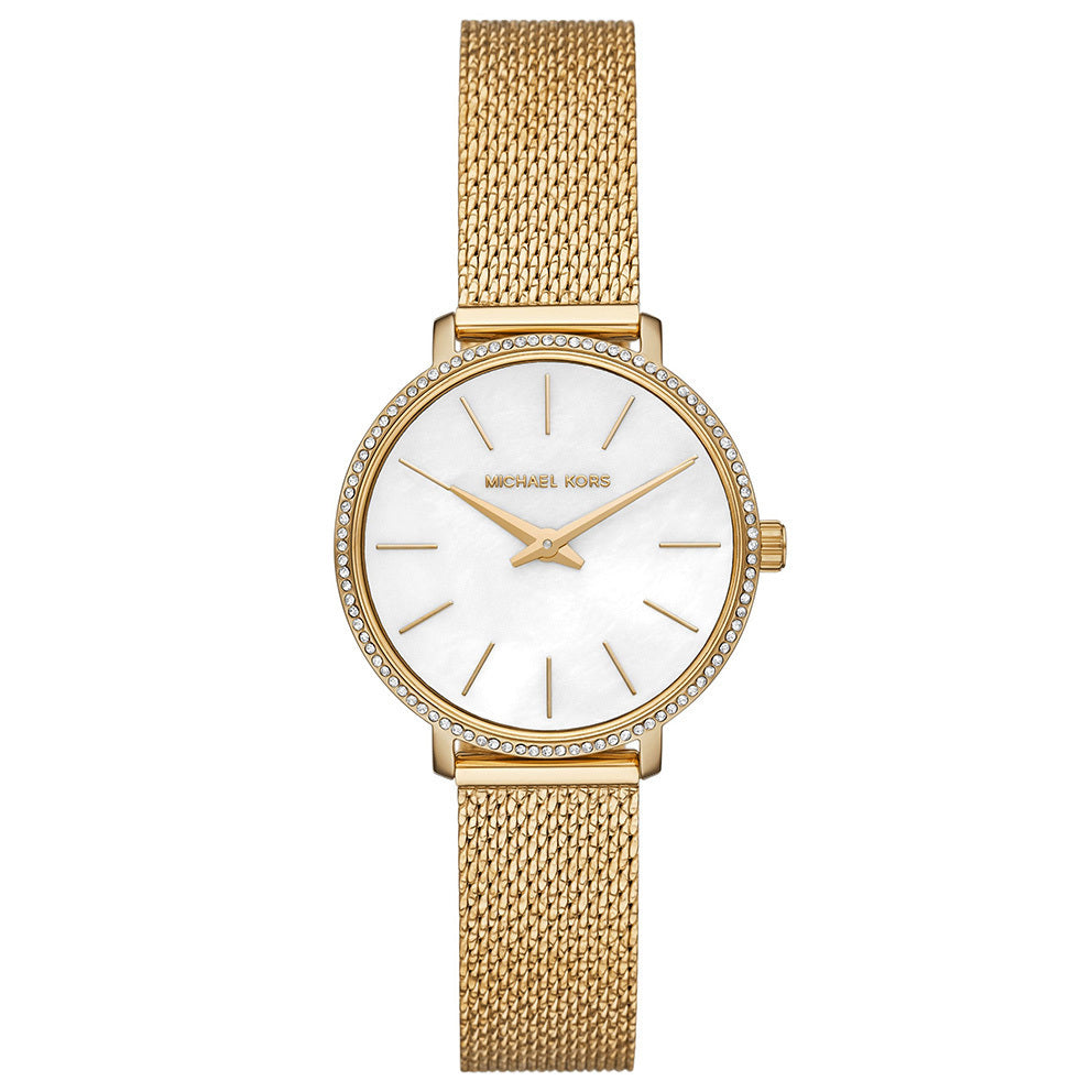 Michael Kors Pyper Quartz Mother of Pearl White Dial Gold Mesh Bracelet Watch For Women - MK4619 Buy Now By Michael Kors