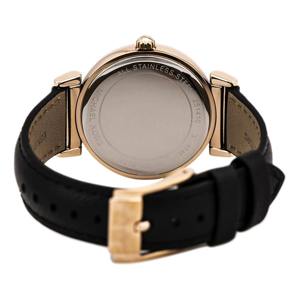 Michael Kors Catlin Rose Gold Crystal Dial Black Leather Strap Watch for Women - MK2376 Buy Now By Michael Kors