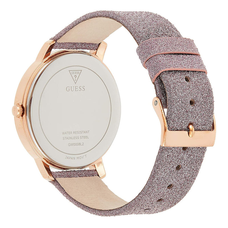 Guess Mariposa Pink Dial Pink Leather Strap Watch for Women - GW0008L2 Buy Now By Guess