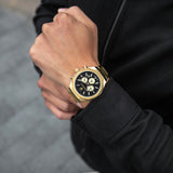 Maserati Stile 45mm Chronograph Black Dial Gold Steel Strap Watch For Men - R8873642001 Buy Now By Maserati