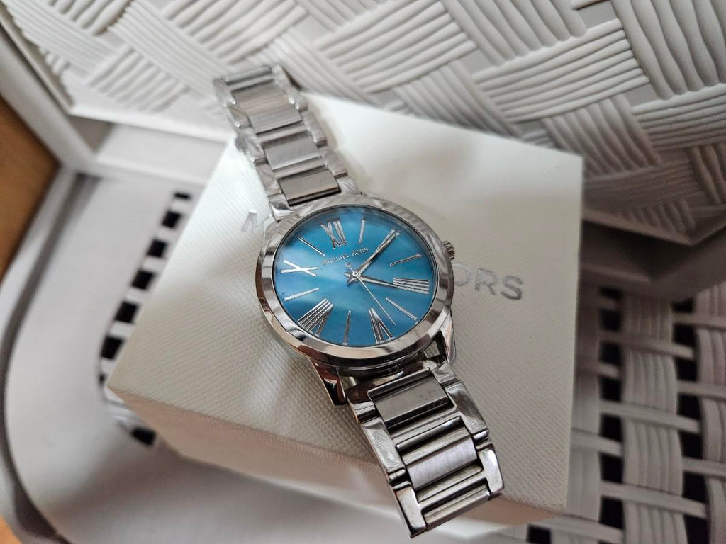 Michael Kors Hartman Quartz Blue Dial Silver Steel Strap Watch For Women - MK3519