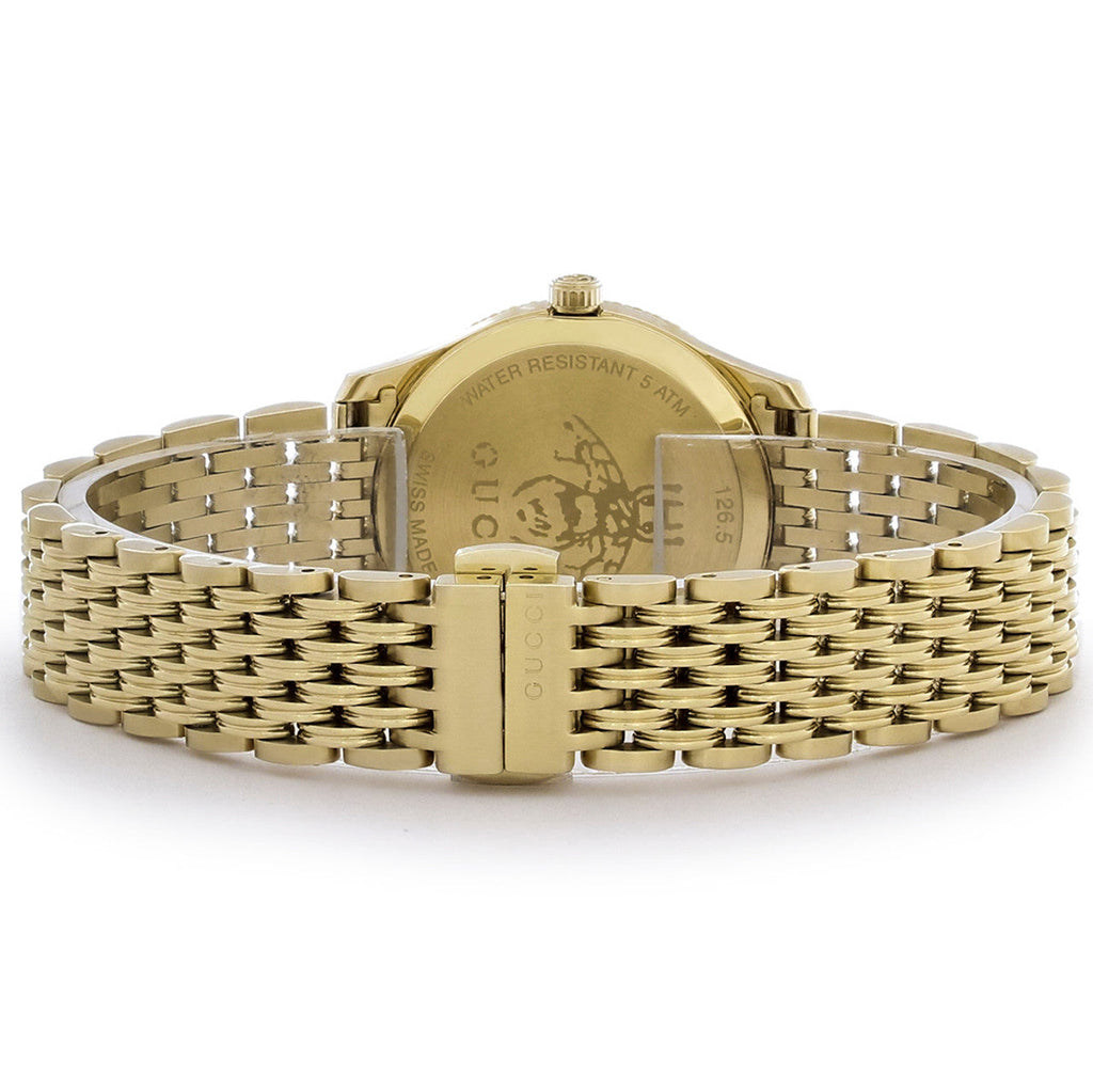 Gucci G Timeless Quartz Mother of Pearl Dial Gold Steel Strap Watch For Women - YA1265021 Buy Now By Gucci