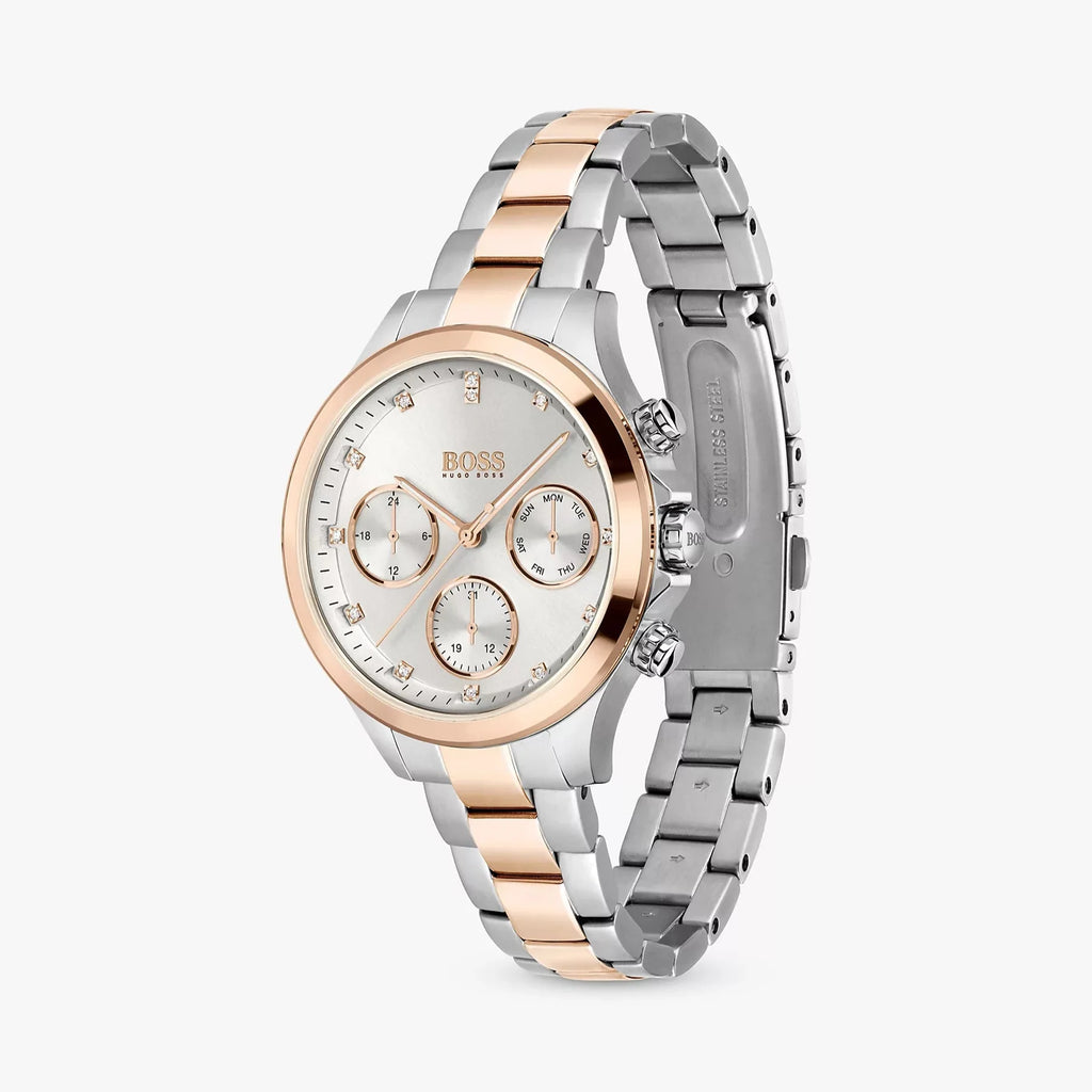 Hugo Boss Hera Chronograph Silver Dial Two Tone Steel Strap Watch for Women - 1502446 Buy Now By Hugo Boss