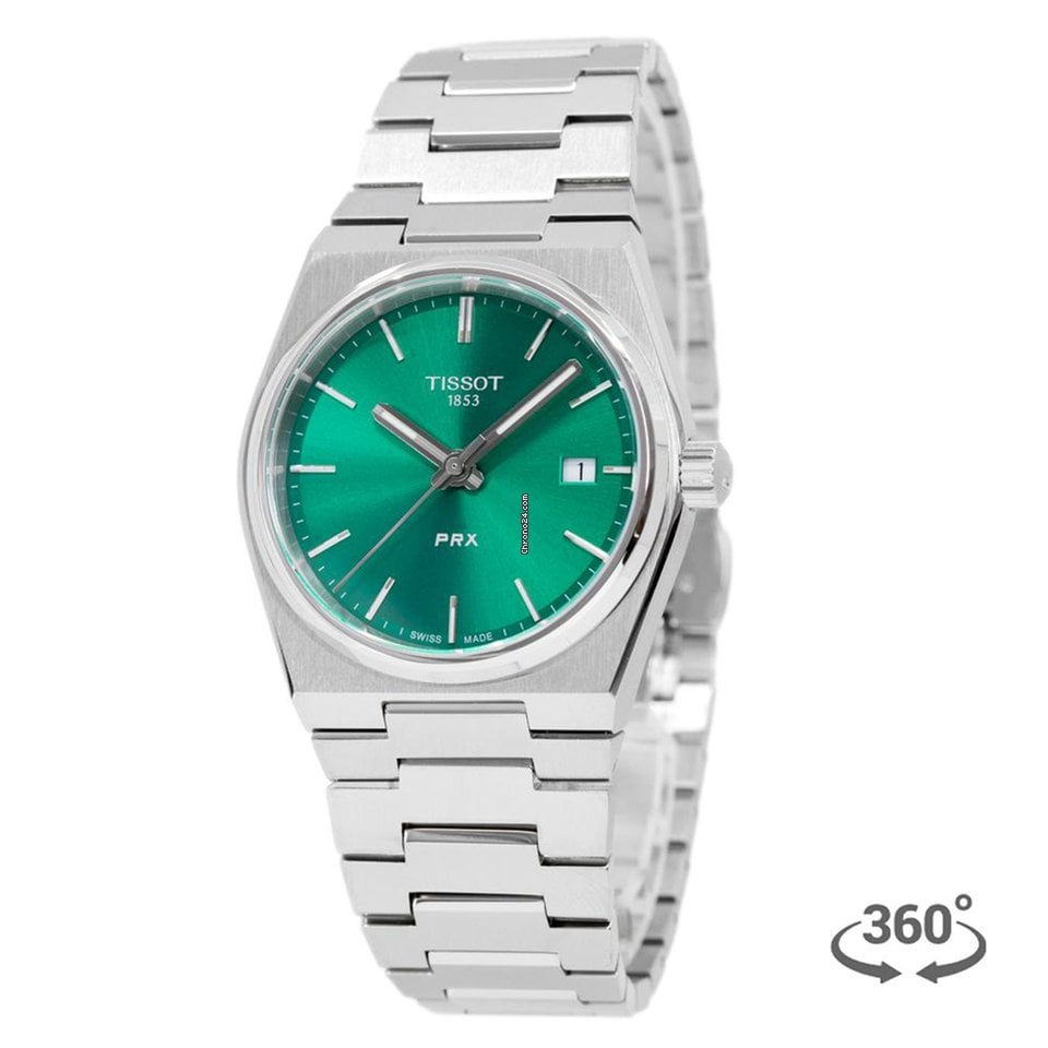 Tissot PRX Green Dial Silver Steel Strap Watch for Women - T137.210.11.081.00 Buy Now By Tissot