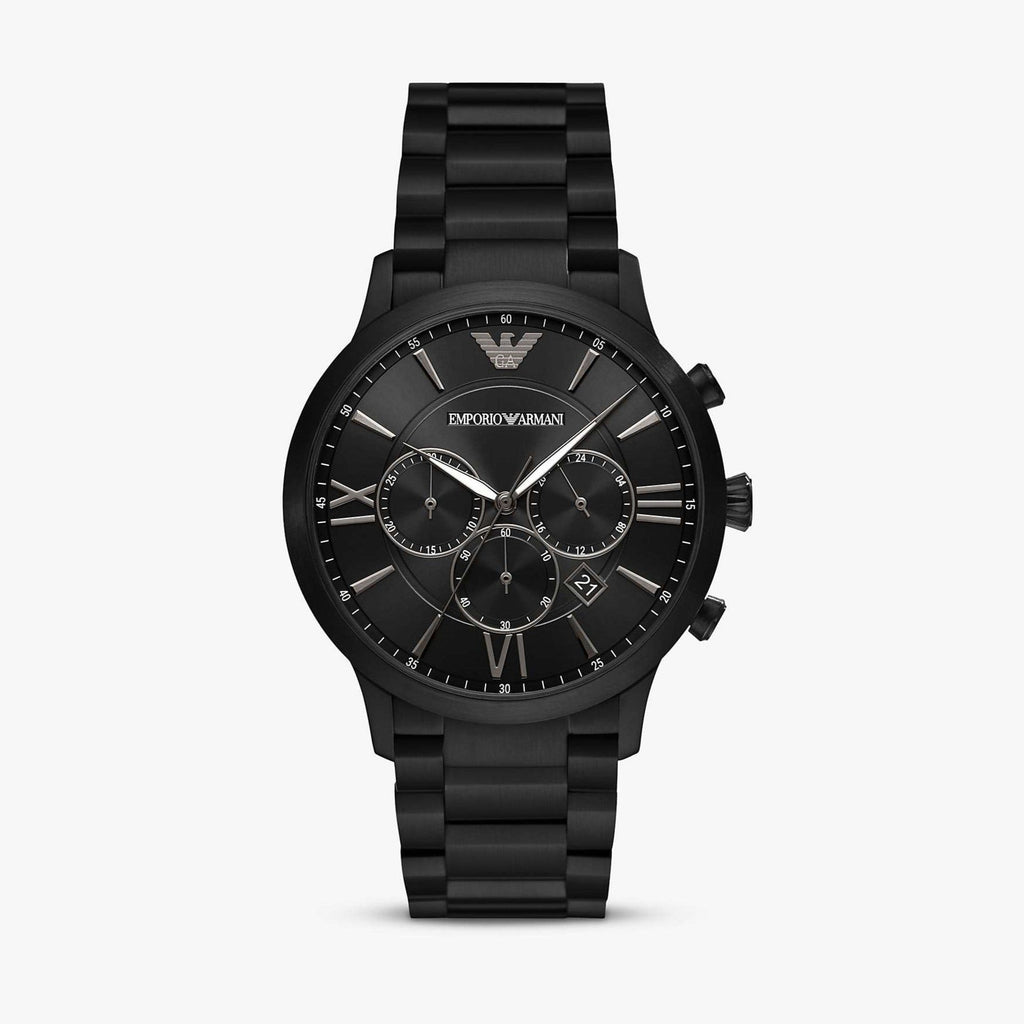 Emporio Armani Giovanni Chronograph Black Dial Black Steel Strap Watch For Men - AR11349 Buy Now By Emporio Armani