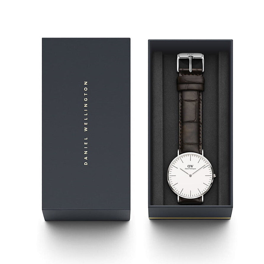 Daniel Wellington Classic York White Dial Black Leather Strap Watch For Men - DW00100025 Buy Now By Daniel Wellington