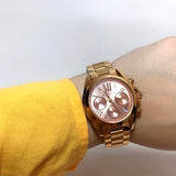 Michael Kors Bradshaw Chronograph Rose Gold Dial Rose Gold Steel Strap Watch for Women - MK5799 Buy Now By Michael Kors