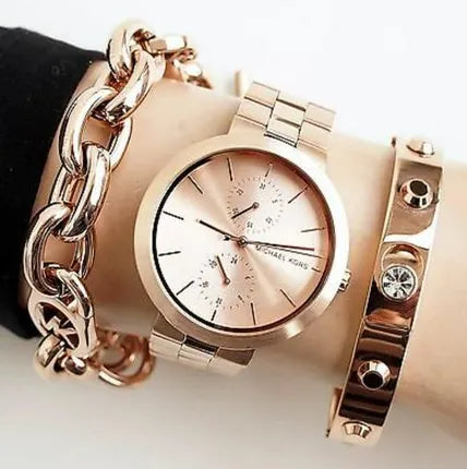 Michael Kors Garner Quartz Rose Gold Dial Rose Gold Steel Strap Watch For Women - MK6409 Buy Now By Michael Kors