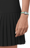 Tissot T Lady Lovely Square Silver Dial Light Green Leather Strap Watch for Women - T058.109.16.031.01 Buy Now By Tissot