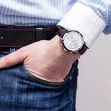 Tissot PRC 200 Chronograph Silver Dial Brown Leather Strap Watch For Men - T055.417.16.037.00 Buy Now By Tissot