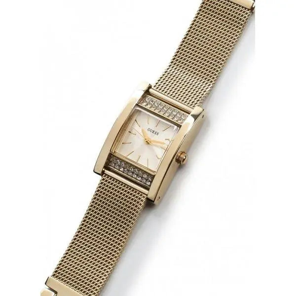 Guess Nouveau Diamonds Gold Dial Gold Mesh Bracelet Watch for Women - W0127L2 Buy Now By Guess