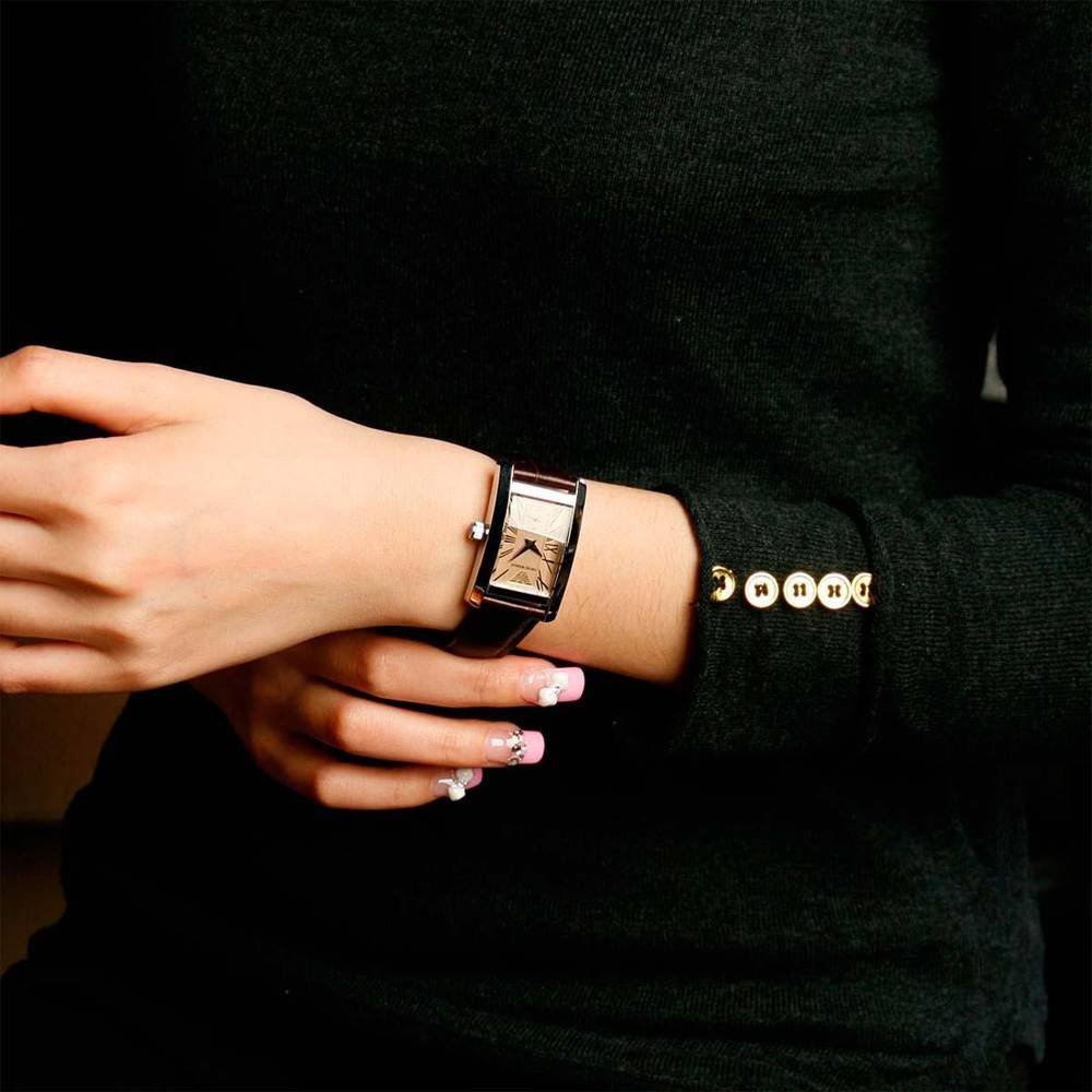 Emporio Armani Classic Beige Dial Brown Leather Strap Watch For Women - AR0155 Buy Now By Emporio Armani