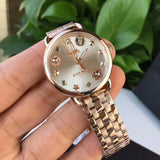 Coach Delancey White Dial Rose Gold Tone Stainless Steel Watch For Women - 14502811 Buy Now By Coach