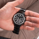 Guess Edge Chronograph Black Dial Black Steel Strap Watch For Men - GW0539G3 Buy Now By Guess
