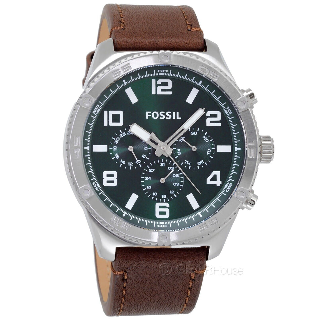 Fossil Brox Multifunction Green Dial Brown Leather Strap Watch for Men - BQ2801 Buy Now By Fossil