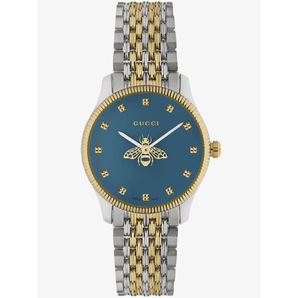 Gucci G Timeless Quartz Blue Dial Two Tone Steel Strap Watch For Women - YA1265029 Buy Now By Gucci
