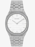 Gucci 25H Quartz Silver Dial Silver Steel Strap Unisex Watch - YA163407 Buy Now By Gucci