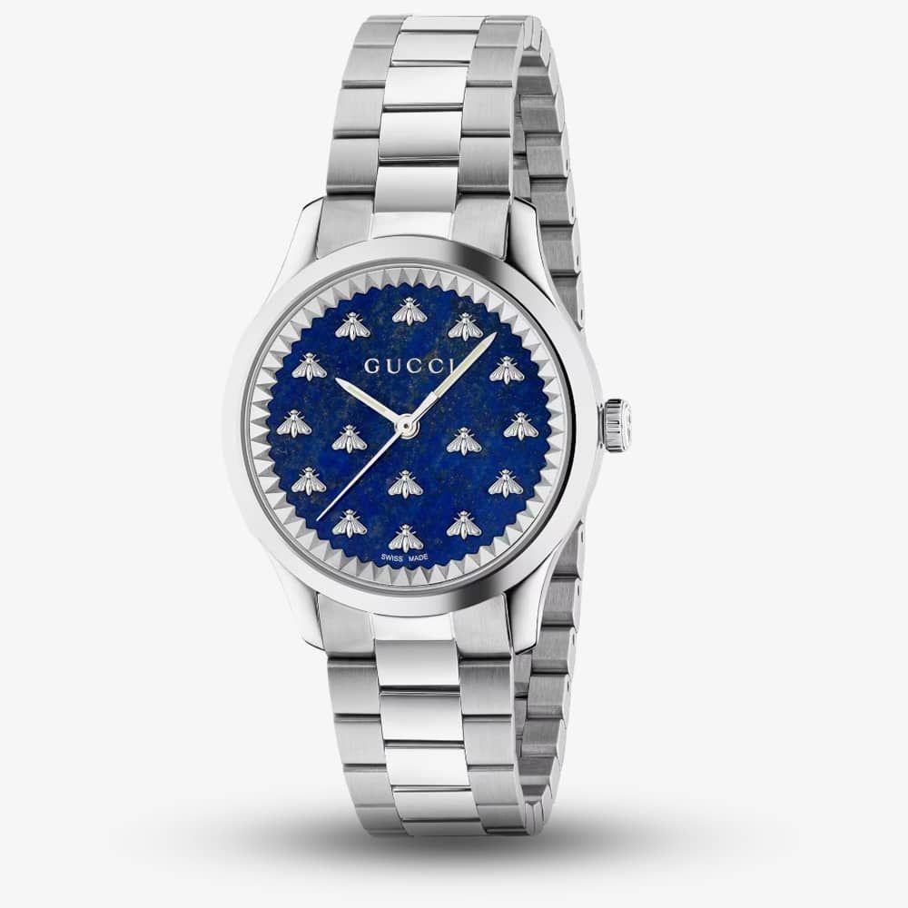 Gucci G Timeless Quartz Blue Dial Silver Steel Strap Watch for Women - YA1265043 Buy Now By Gucci