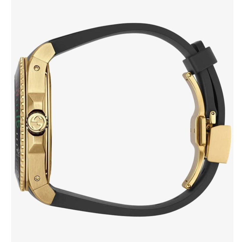 Gucci Dive Quartz Black Dial Black Rubber Strap Watch For Men - YA136219 Buy Now By Gucci