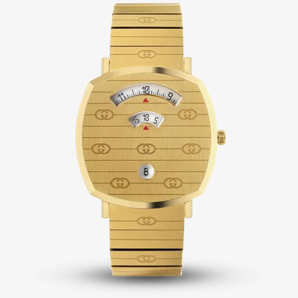 Gucci Grip Quartz Yellow Gold Dial Gold Steel Strap Unisex Watch - YA157409 Buy Now By Gucci