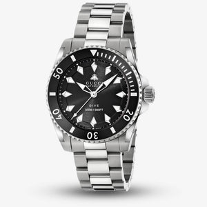 Gucci Dive Automatic Black Dial Silver Steel Strap Watch for Men - YA136353 Buy Now By Gucci