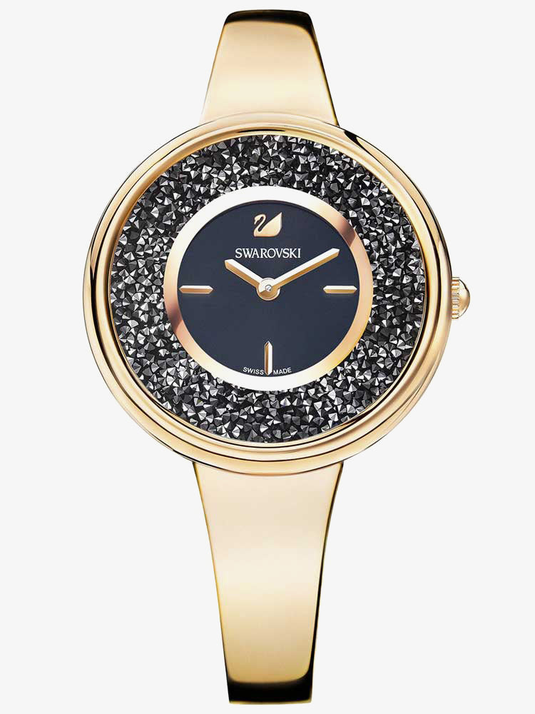 Swarovski Crystalline Pure Black Dial Rose Gold Steel Strap Watch for Women - 5295334 Buy Now By Swarovski