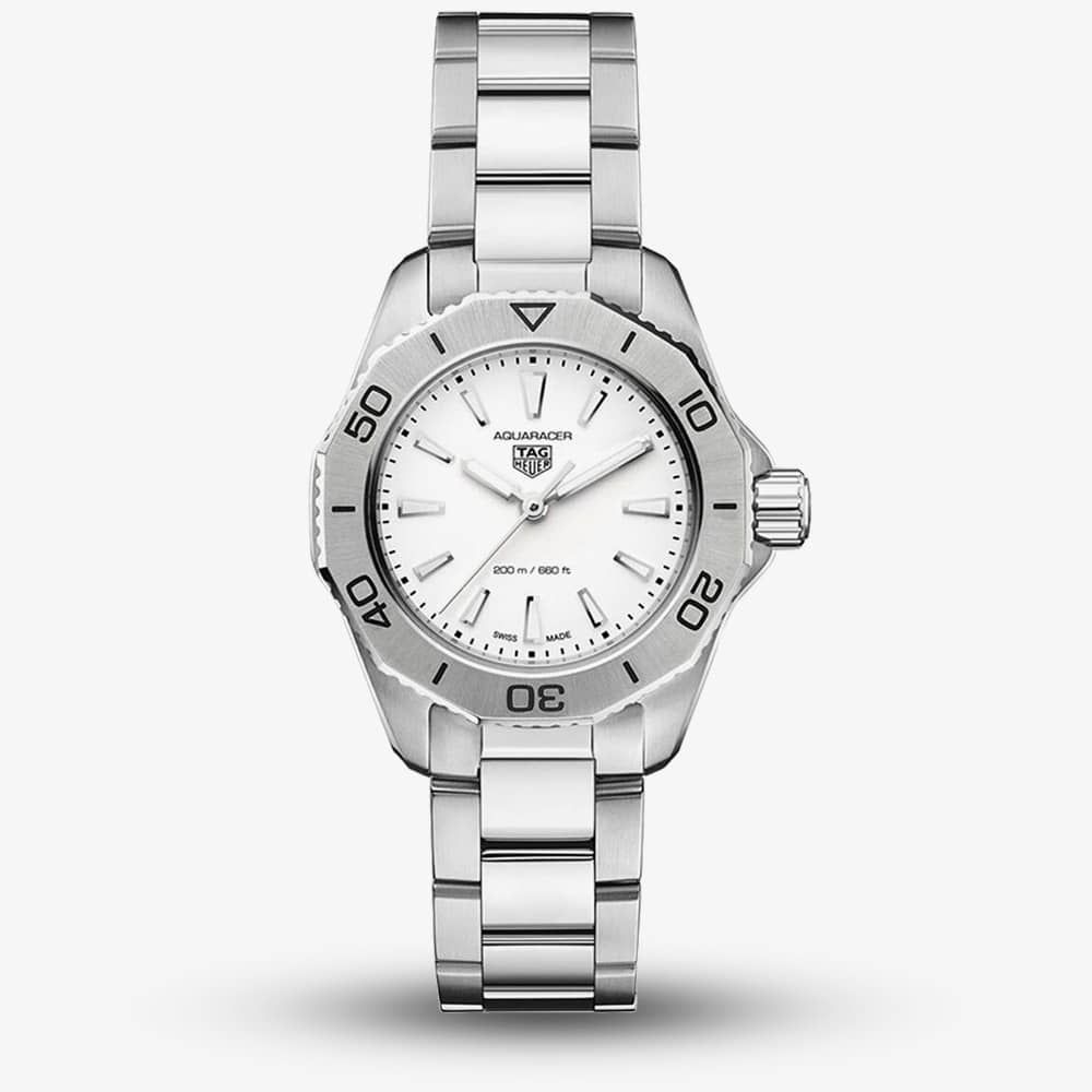 Tag Heuer Aquaracer Professional 200 Quartz White Dial Silver Steel Strap Watch for Women - WBP1411.BA0622 Buy Now By Tag Heuer