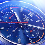 Tag Heuer Carrera Chronograph Blue Dial Blue Leather Strap Watch for Men - CBN201D.FC6543 Buy Now By Tag Heuer
