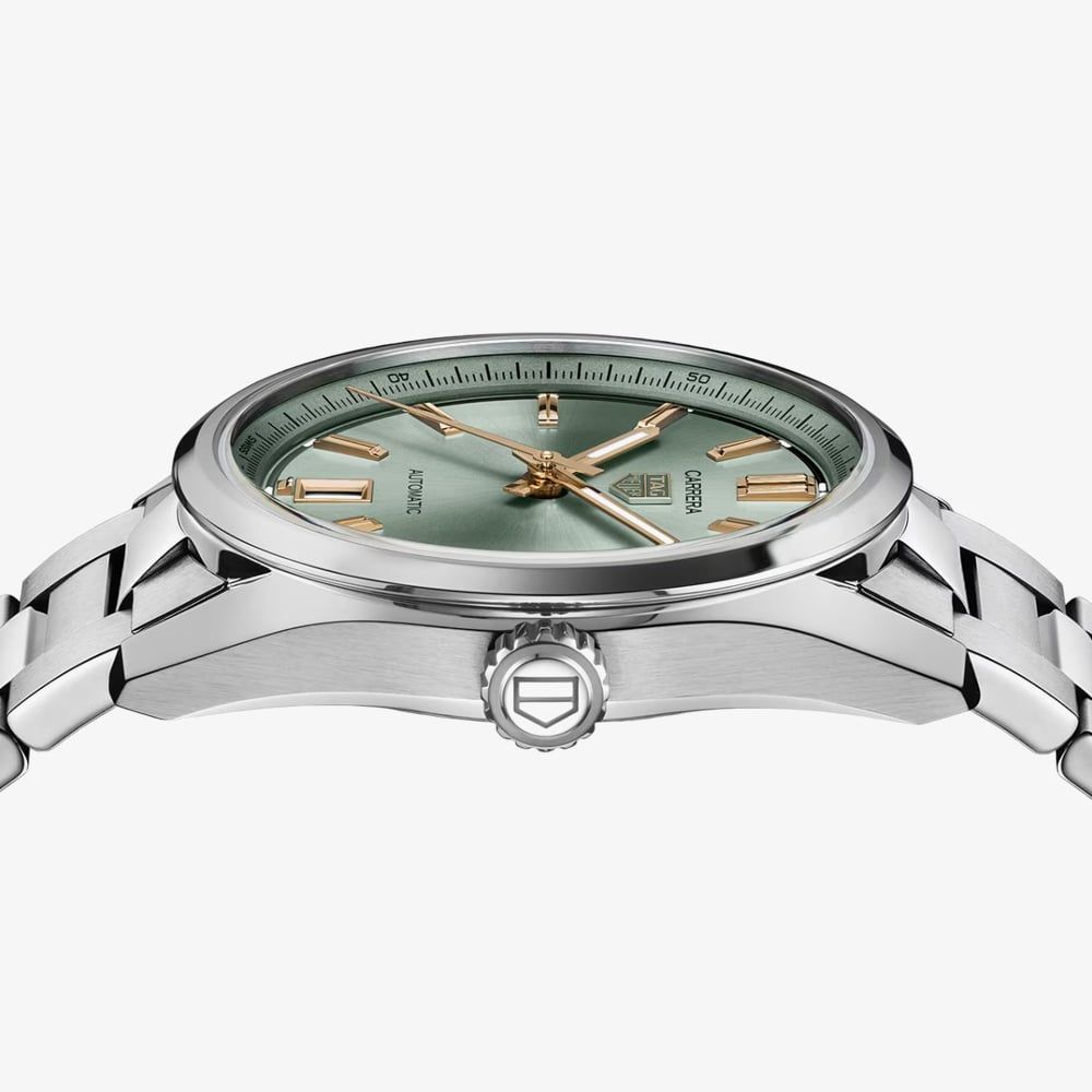 Tag Heuer Carrera Date Automatic 18K Green Dial Silver Steel Strap Watch for Women - WBN2312.BA0001 Buy Now By Tag Heuer