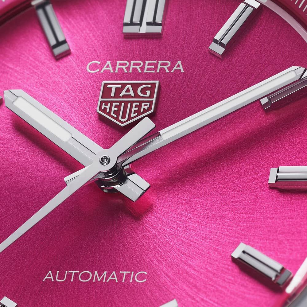Tag Heuer Carrera Date Automatic 18K Pink Dial Silver Steel Strap Watch for Women - WBN2313.BA0001 Buy Now By Tag Heuer