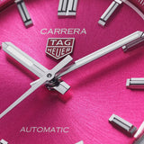 Tag Heuer Carrera Date Automatic 18K Pink Dial Silver Steel Strap Watch for Women - WBN2313.BA0001 Buy Now By Tag Heuer