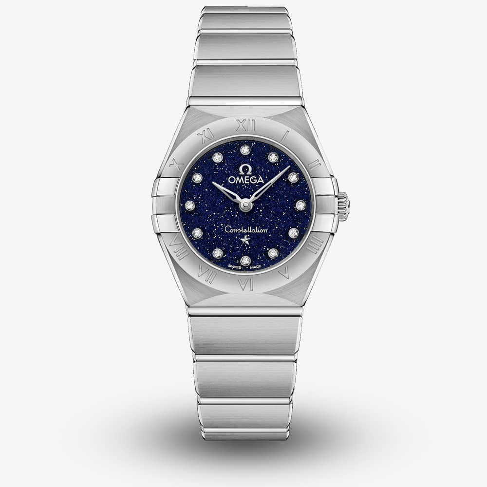 Omega Constellation Manhattan Quartz Diamonds Blue Dial Silver Steel Strap Watch for Women - 131.10.25.60.53.001 Buy Now By Omega