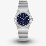 Omega Constellation Manhattan Quartz Diamonds Blue Dial Silver Steel Strap Watch for Women - 131.10.25.60.53.001 Buy Now By Omega