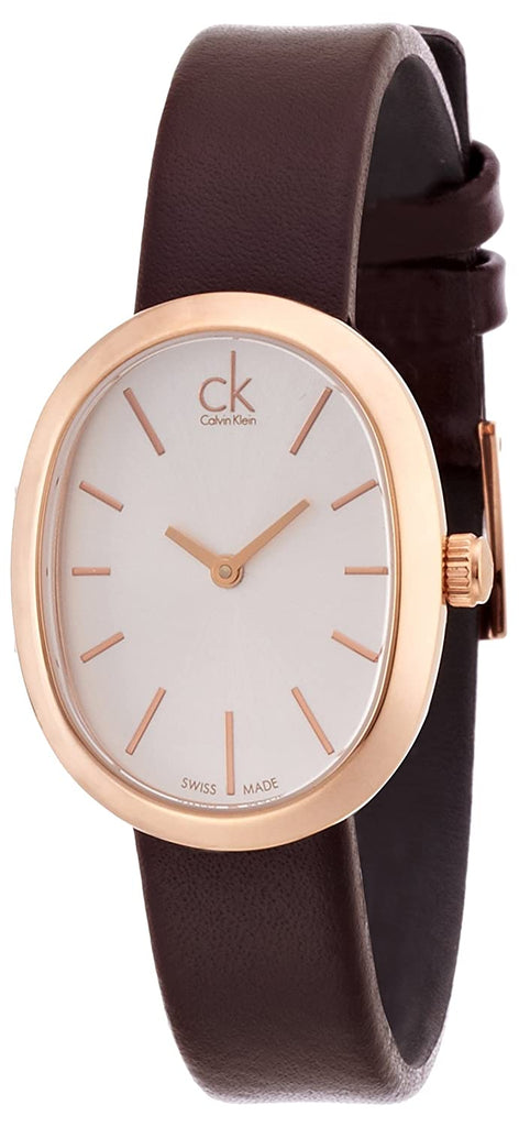 Calvin Klein Incentive White Dial Brown Leather Strap Watch for Women - K3P236G6 Buy Now By Calvin Klein