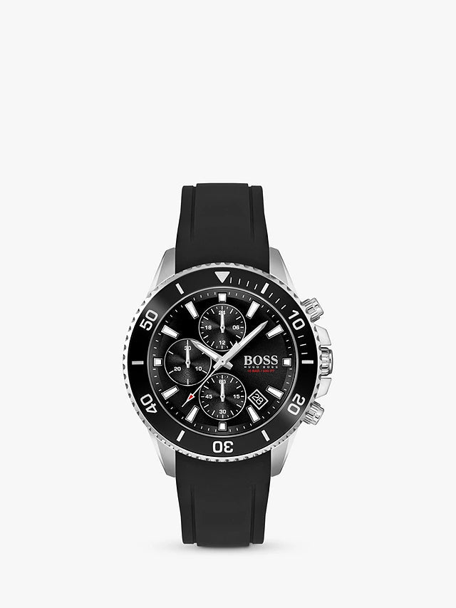 Hugo Boss Admiral Black Dial Black Silicone Strap Watch for Men - 1513912 Buy Now By Hugo Boss