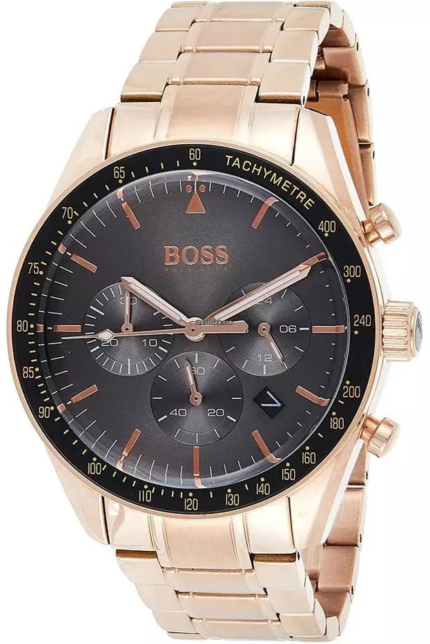 Hugo Boss Trophy Grey Dial Rose Gold Steel Strap Watch for Men - 1513632 Buy Now By Hugo Boss