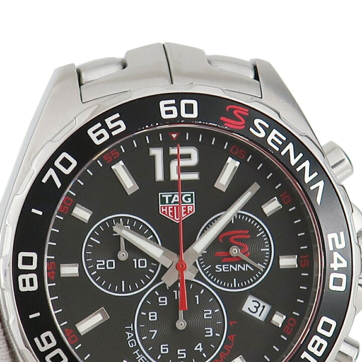 Tag Heuer Senna Chronograph Special Edition Black Dial Silver Steel Strap Watch for Men - CAZ1015.BA0883 Buy Now By Tag Heuer