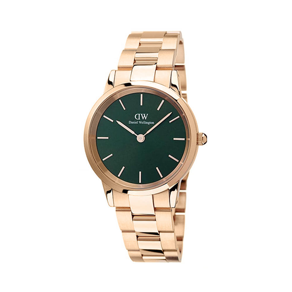 Daniel Wellington Iconic Link Emerald Green Dial Rose Gold Steel Strap Watch For Women - DW00100419 Buy Now By Daniel Wellington