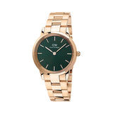 Daniel Wellington Iconic Link Emerald Green Dial Rose Gold Steel Strap Watch For Women - DW00100419 Buy Now By Daniel Wellington