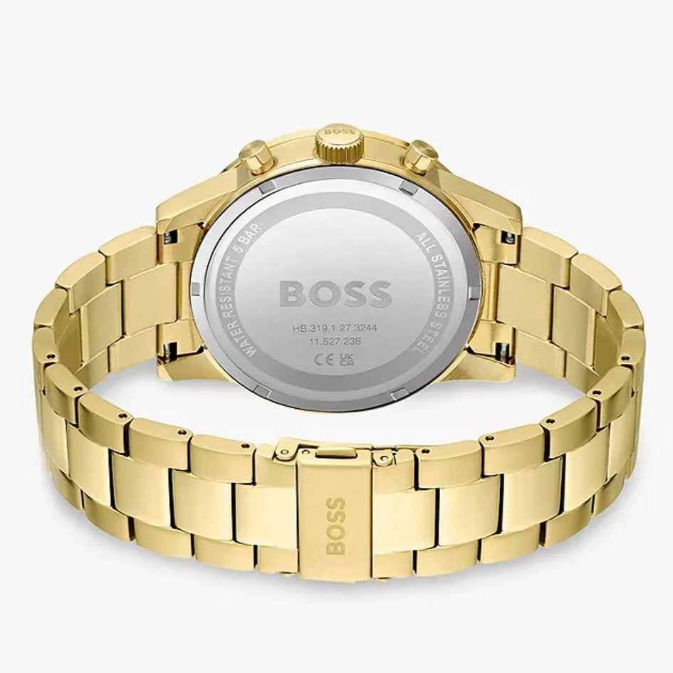 Hugo Boss Allure Chronograph Green Dial Gold Steel Strap Watch for Men - 1513923 Buy Now By Hugo Boss