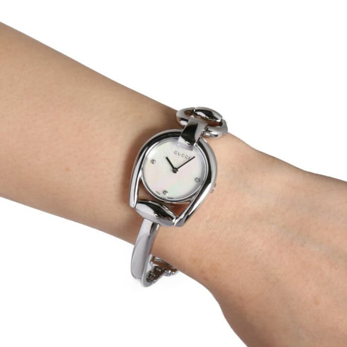 Gucci Horsebit Collection Diamonds Mother of Pearl Dial Silver Steel Strap Watch For Women - YA139506 Buy Now By Gucci