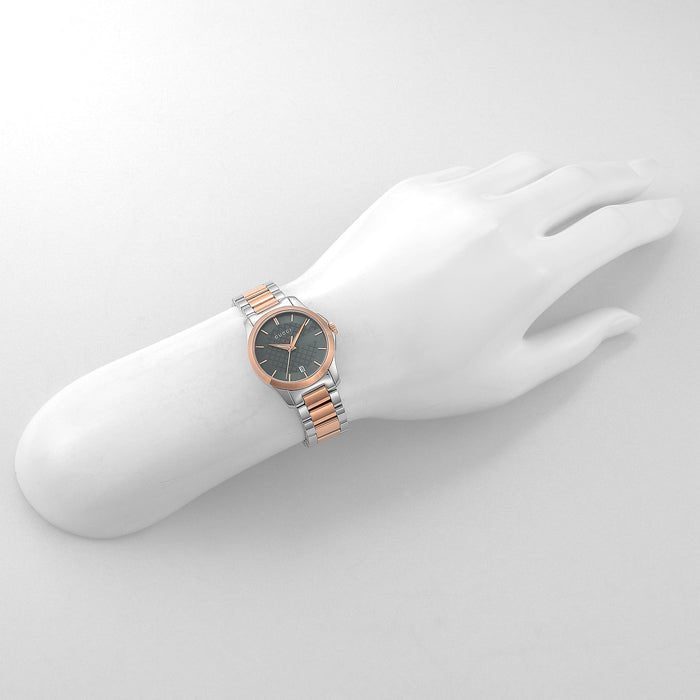Gucci G Timeless Grey Dial Two Tone Steel Strap Watch For Women - YA126527 Buy Now By Gucci
