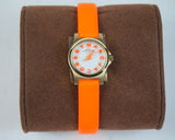 Marc Jacobs Henry Dinky White Dial Orange Leather Strap Watch for Women - MBM1236 Buy Now By Marc Jacobs