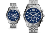 Michael Kors Lexington Chronograph Blue Dial Silver Steel Strap Watch for Men - MK8280 Buy Now By Michael Kors