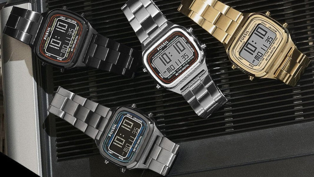 Fossil Retro Digital Black Dial Black Steel Strap Watch for Men - FS5846 Buy Now By Fossil