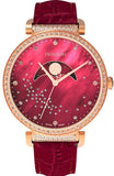 Swarovski Passage Moon Phase Red Dial Red Leather Strap Watch for Women - 5613323 Buy Now By Swarovski
